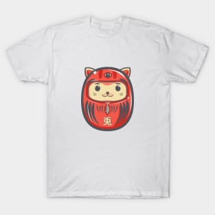 Daruma Rabbit Lucky Charm Japanese T-Shirt